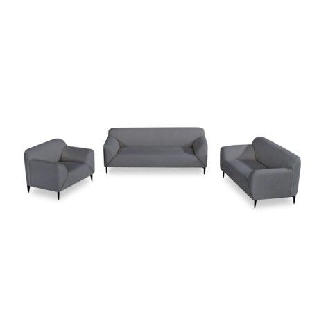 VICTORIA Sofa Set (1+2+3) Dark Grey Fabric