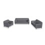 VICTORIA Sofa Set (1+2+3) Dark Grey Fabric