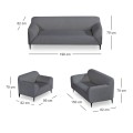 VICTORIA Sofa Set (1+2+3) Dark Grey Fabric