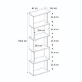 Βιβλιοθήκη Alvina Megapap χρώμα γκρι σκυροδέματος 45x19,6x158,8εκ.
