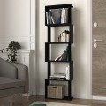 Βιβλιοθήκη Alvina Megapap χρώμα μαύρο 45x19,6x158,8εκ.