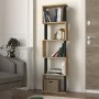 Βιβλιοθήκη Alvina Megapap χρώμα sapphire oak - ανθρακί 45x19,6x158,8εκ.