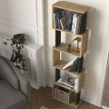 Βιβλιοθήκη Alvina Megapap χρώμα sapphire oak - ανθρακί 45x19,6x158,8εκ.
