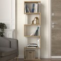 Βιβλιοθήκη Alvina Megapap χρώμα sapphire oak - λευκό 45x19,6x158,8εκ.
