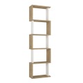 Βιβλιοθήκη Alvina Megapap χρώμα sapphire oak - λευκό 45x19,6x158,8εκ.