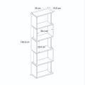 Βιβλιοθήκη Alvina Megapap χρώμα sapphire oak - λευκό 45x19,6x158,8εκ.