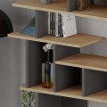 Apollon Megapap melamine bookcase in oak- anthracite color 120x29,2x149cm.