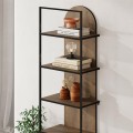 Archy Megapap melamine - metal bookcase in light walnut color 53x31.7x180cm.