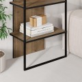 Archy Megapap melamine - metal bookcase in light walnut color 53x31.7x180cm.