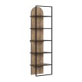 Archy Megapap melamine - metal bookcase in light walnut color 53x31.7x180cm.