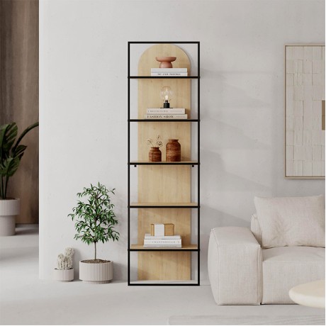 Βιβλιοθήκη Archy Megapap χρώμα sapphire oak 53x31,7x180εκ.