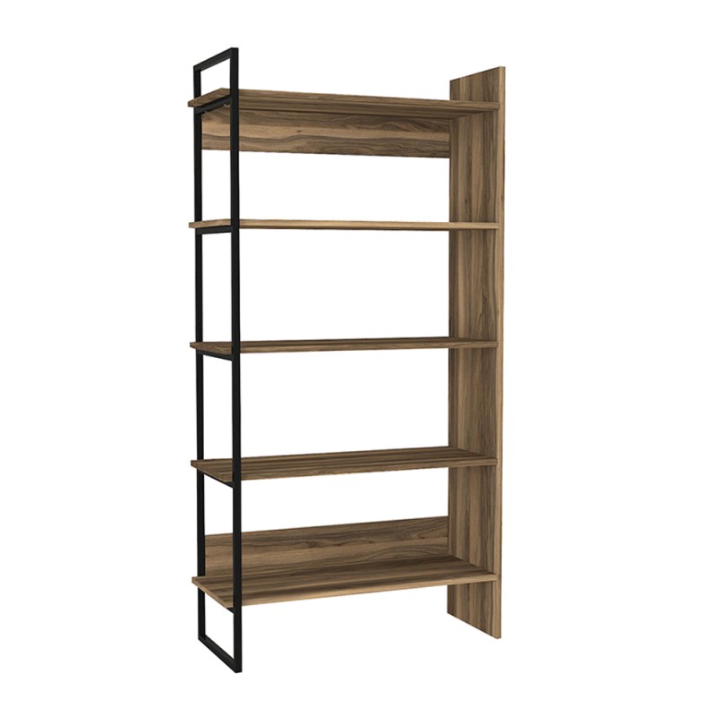 Cecilia Megapap melamine bookcase in walnut color 91,8x34,8x180cm.