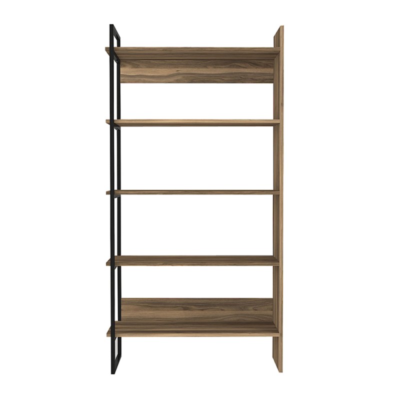 Cecilia Megapap melamine bookcase in walnut color 91,8x34,8x180cm.