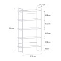 Cecilia Megapap melamine bookcase in walnut color 91,8x34,8x180cm.