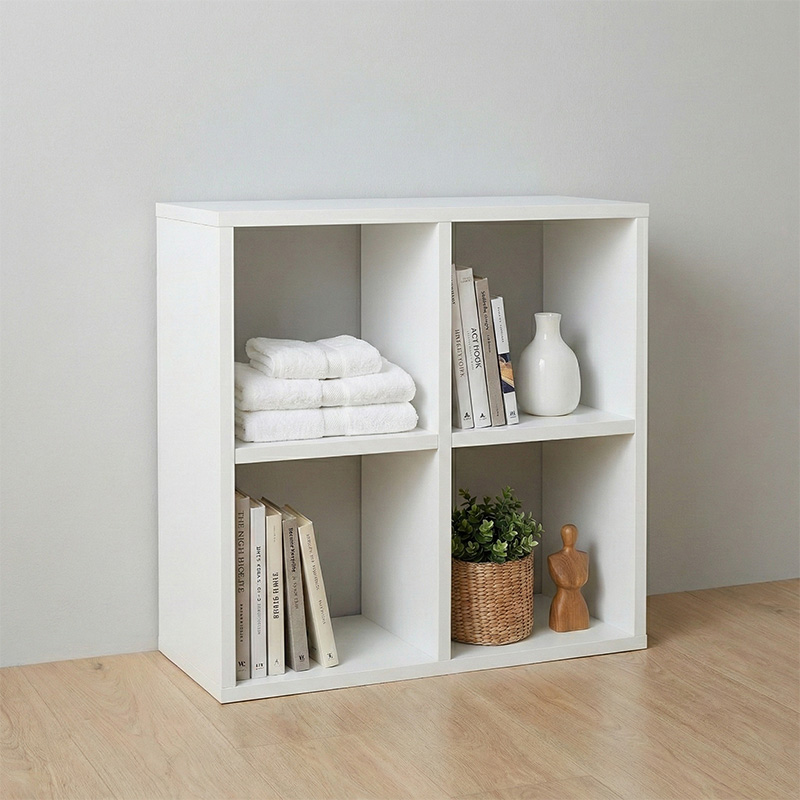 Cube Megapap melamine bookcase in white color 60x20x60cm.