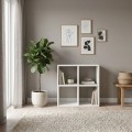 Cube Megapap melamine bookcase in white color 60x30x60cm.