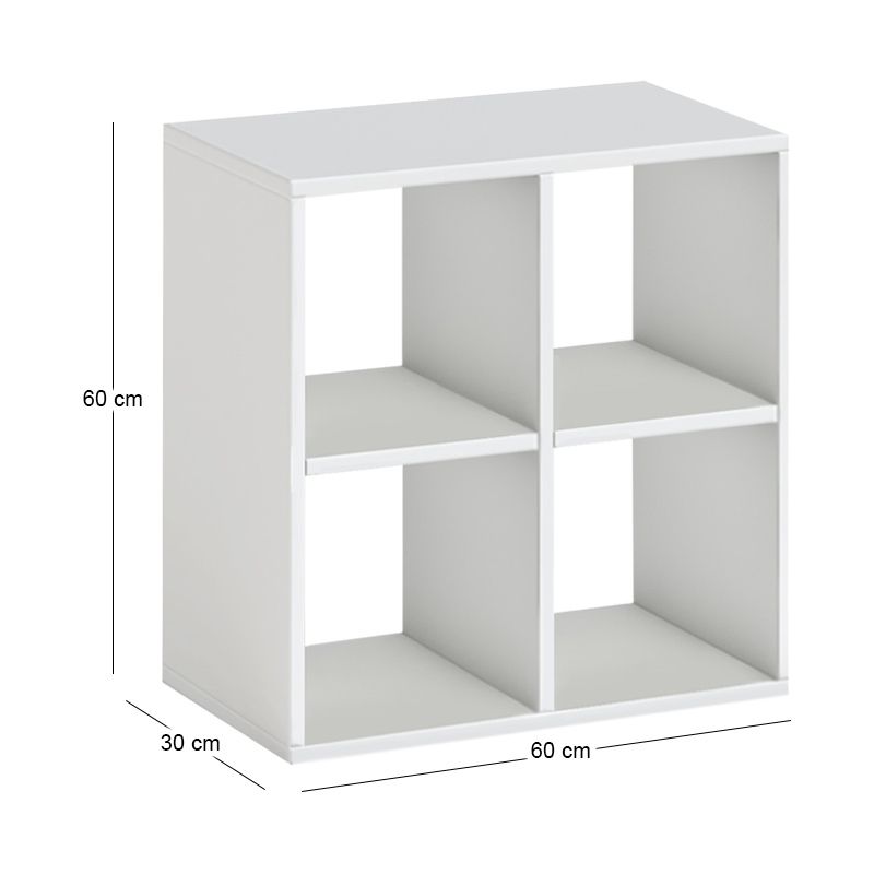Cube Megapap melamine bookcase in white color 60x30x60cm.
