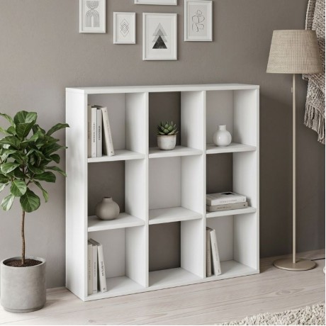Cube Megapap melamine bookcase in white color 90x30x90cm.