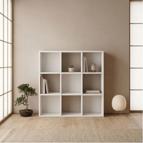 Cube Megapap melamine bookcase in white color 90x30x90cm.