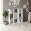 Cube Megapap melamine bookcase in white color 90x30x90cm.