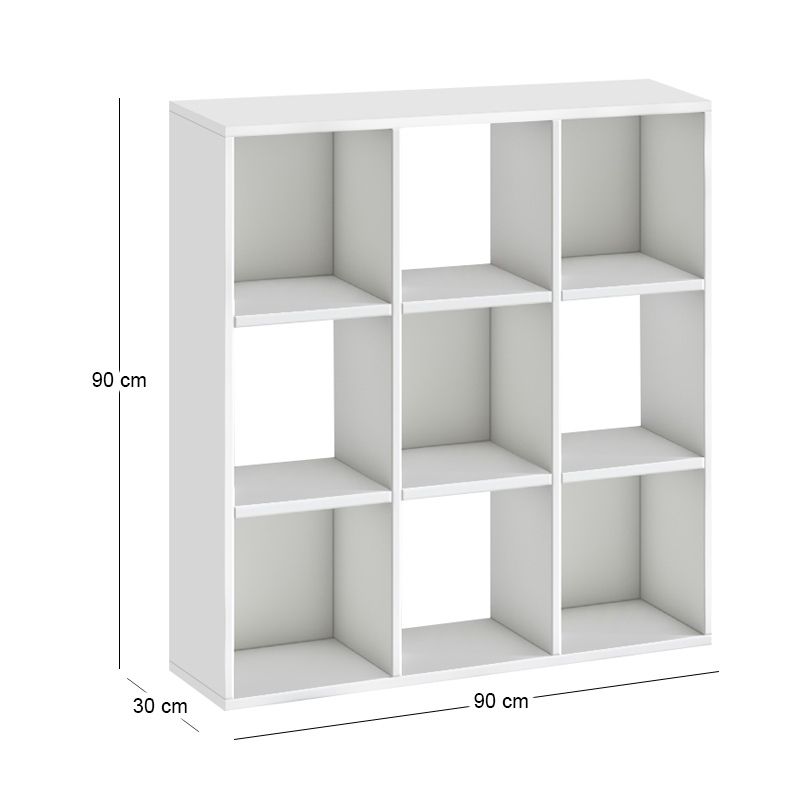 Cube Megapap melamine bookcase in white color 90x30x90cm.