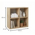 Cube Megapap melamine bookcase in sapphire oak color 60x20x60cm.