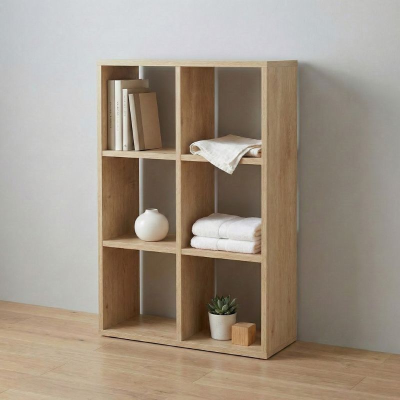 Βιβλιοθήκη Cube Megapap χρώμα sapphire oak 60x20x90εκ.