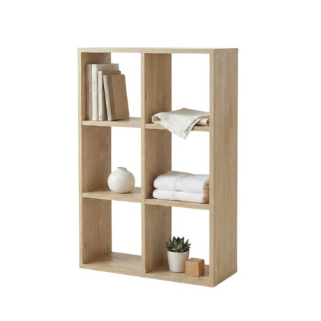Cube Megapap melamine bookcase in sapphire oak color 60x20x90cm.