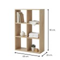 Βιβλιοθήκη Cube Megapap χρώμα sapphire oak 60x20x90εκ.