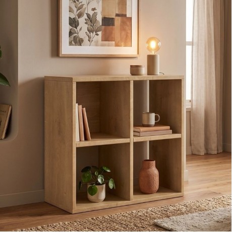 Cube Megapap melamine bookcase in sapphire oak color 60x30x60cm.