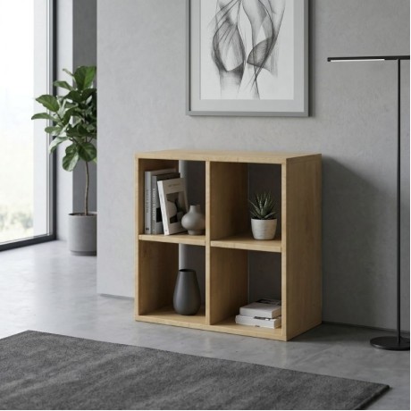 Cube Megapap melamine bookcase in sapphire oak color 60x30x60cm.