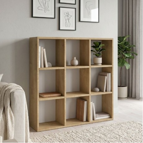 Βιβλιοθήκη Cube Megapap χρώμα sapphire oak 90x30x90εκ.