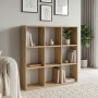Cube Megapap melamine bookcase in sapphire oak color 90x30x90cm.