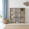 Cube Megapap melamine bookcase in sapphire oak color 90x30x90cm.