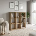 Cube Megapap melamine bookcase in sapphire oak color 90x30x90cm.