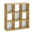 Cube Megapap melamine bookcase in sapphire oak color 90x30x90cm.