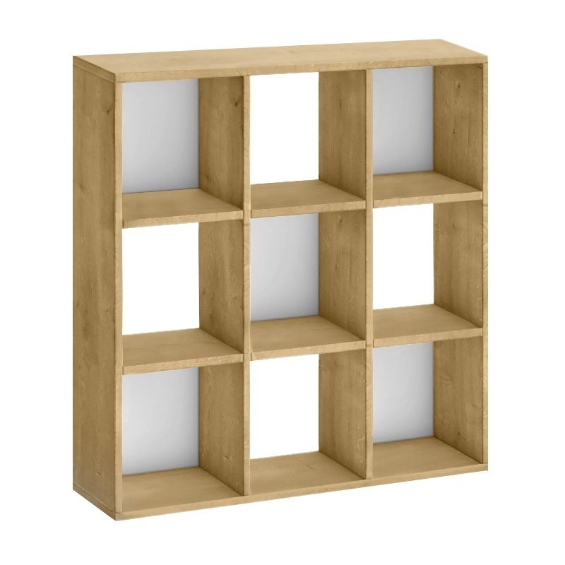 Cube Megapap melamine bookcase in sapphire oak color 90x30x90cm.
