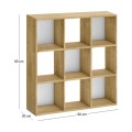 Cube Megapap melamine bookcase in sapphire oak color 90x30x90cm.