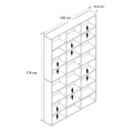 Βιβλιοθήκη Diamond Megapap χρώμα καρυδί 100x16,6x178εκ.