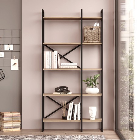 Βιβλιοθήκη Dusan Megapap χρώμα sepet oak 87,5x30x175εκ.