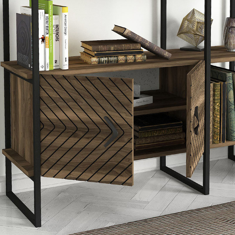 Eduardo Megapap metal - melamine in walnut color 120x39x180cm.