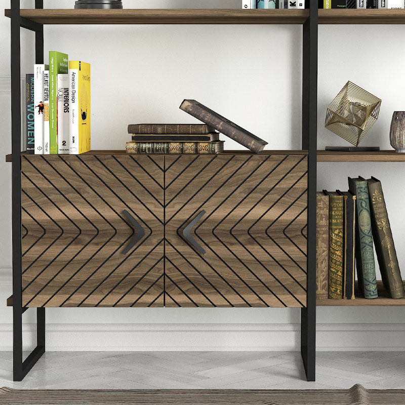 Eduardo Megapap metal - melamine in walnut color 120x39x180cm.
