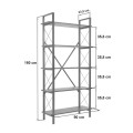 Βιβλιοθήκη Elysian Megapap χρώμα καρυδί - μαύρο 90x33,5x180εκ.