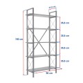 Βιβλιοθήκη Elysian Megapap χρώμα λευκό - χρυσό 90x33,5x180εκ.