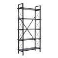 Elysian Megapap melamine - metal bookcase in black color 90x33.5x180cm.