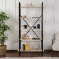 Βιβλιοθήκη Elysian Megapap χρώμα travertine - μαύρο 90x33,5x180εκ.
