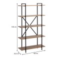 Ernesto Megapap metal - melamine bookcase in black - smoked walnut color 90x35.5x160cm.