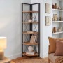 Βιβλιοθήκη γωνιακή Kelsie Megapap χρώμα μαύρο - pine oak 33x33x162εκ.