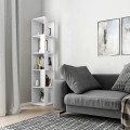 Βιβλιοθήκη γωνιακή Piano Megapap χρώμα λευκό 31,4x31,4x158,9εκ.
