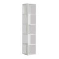 Βιβλιοθήκη γωνιακή Piano Megapap χρώμα λευκό 31,4x31,4x158,9εκ.